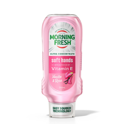 Morning Fresh Soft Hands Squeeze Dishwashing Liquid Vanilla & Rose 550mL
